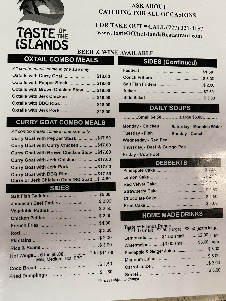 Taste of the Islands Restaurant Menu - Image 4