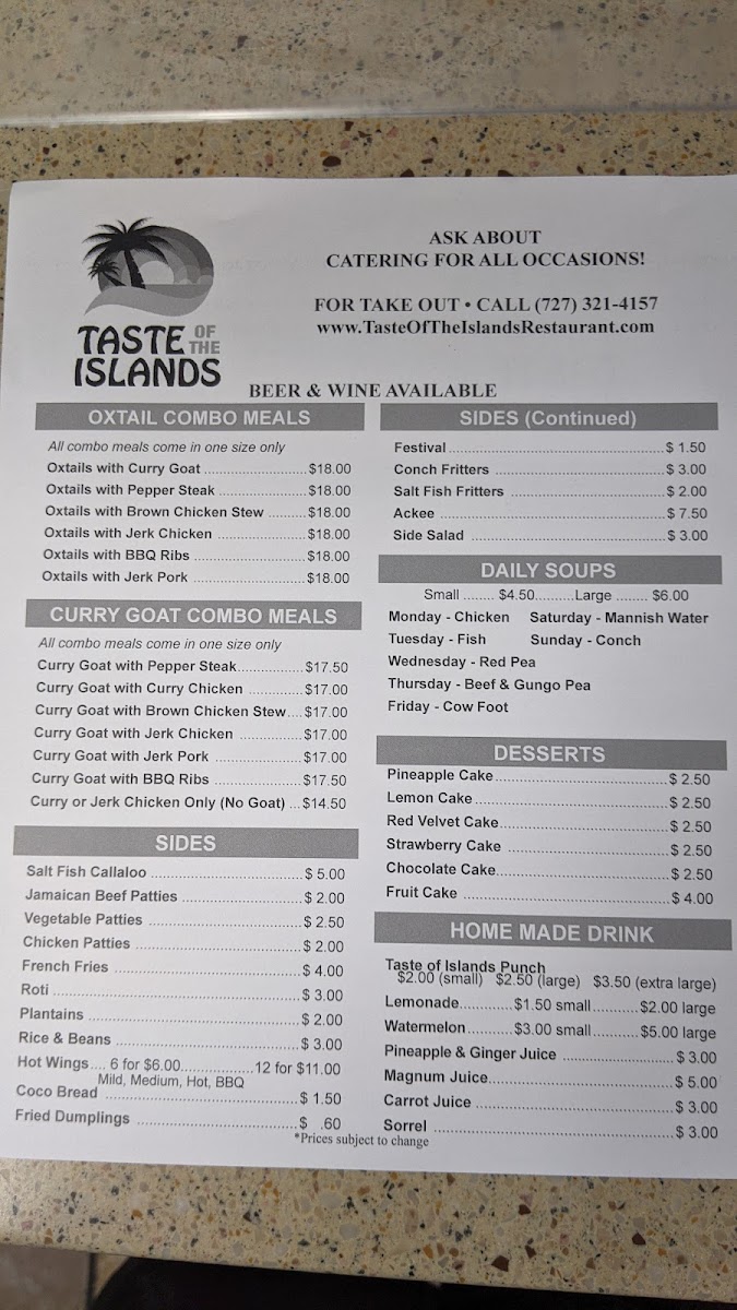 Taste of the Islands Restaurant Menu - Image 5